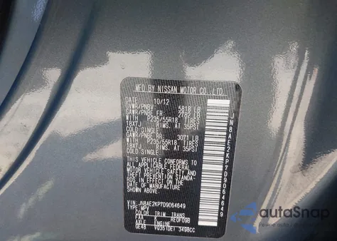 2013 Nissan Quest Le z USA, uszkodzony, nr VIN JN8AE2KP7D9064649